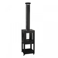 ScandiFlames Natura Garden Fireplace - Black Bioethanol Outdoor Heater with Glass Panels and Wheels