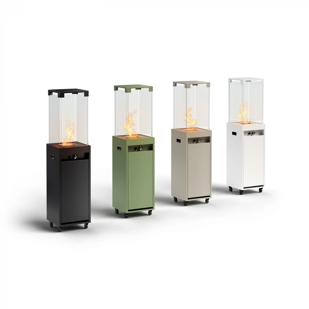 Faro Outdoor Gas Fireplace in the Colour Traffic White