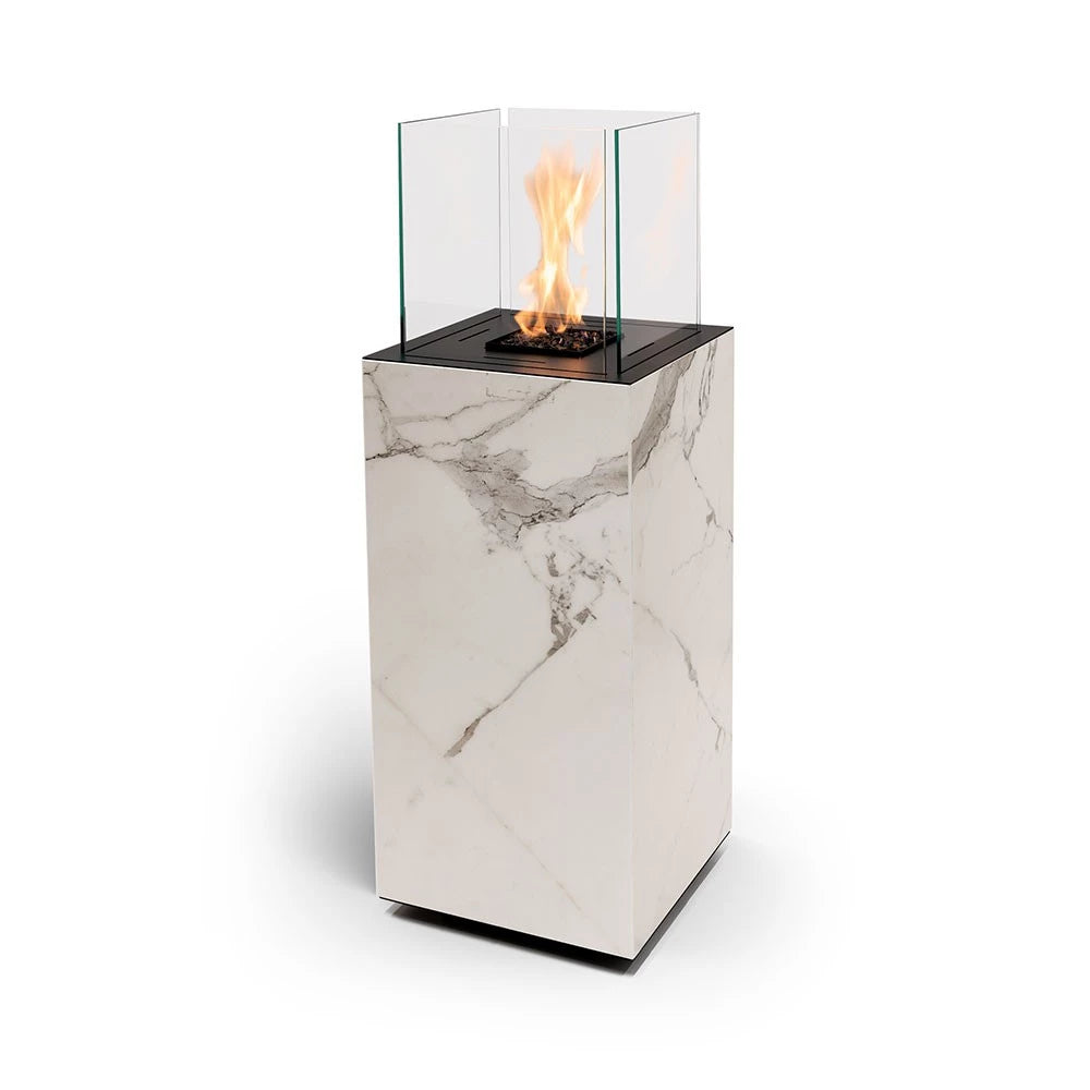 Planika Porto Daze and Laurent bioethanol fireplace with Dekton marble finish