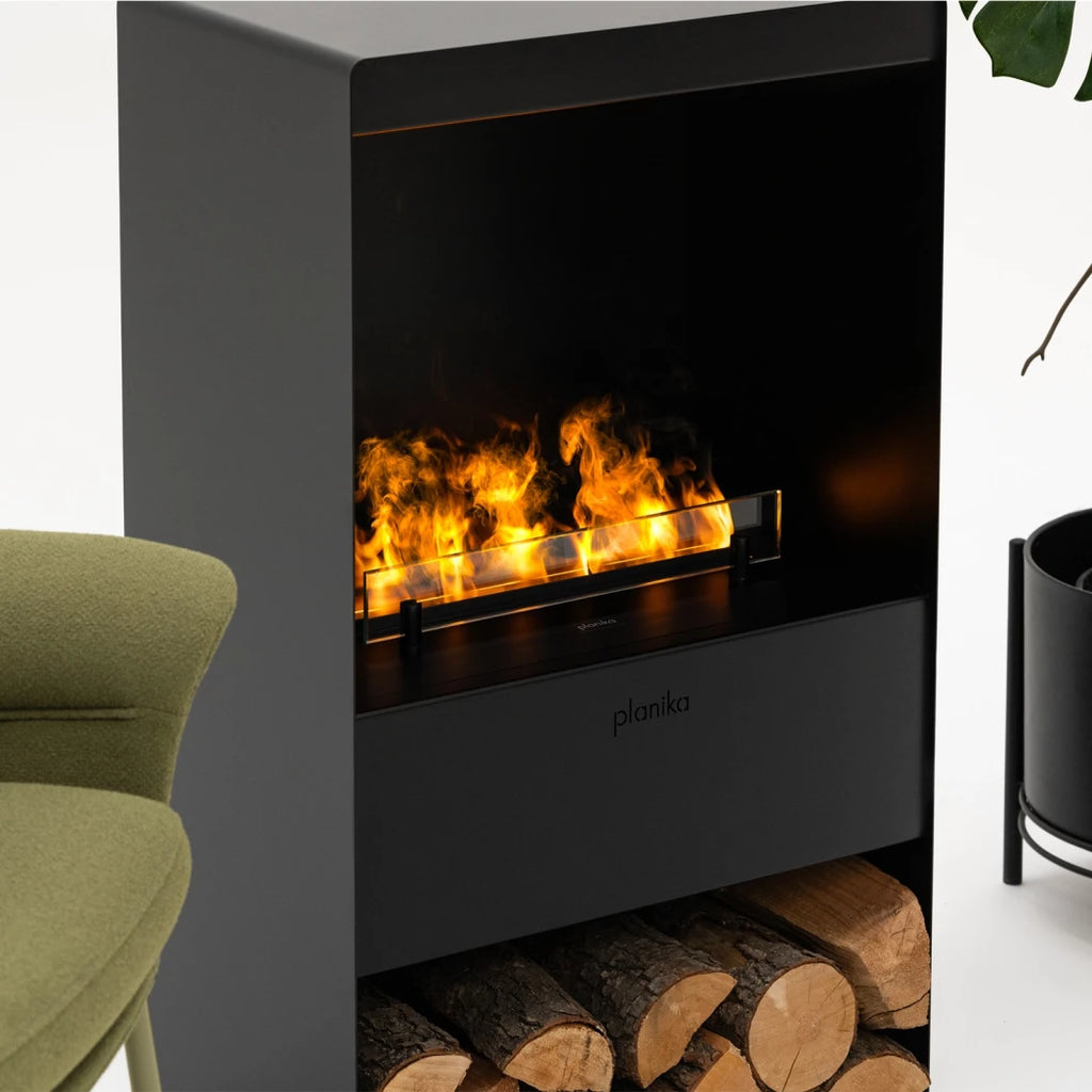Planika Fires Steamy Water Vapour Opti-myst Fireplace in Black