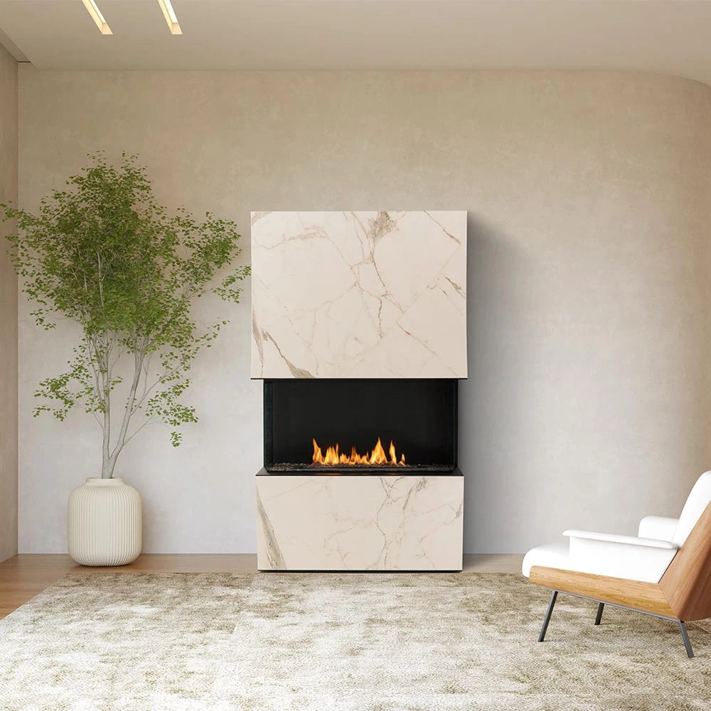 Planika Stone Daze bioethanol with a ceramic frame in marble look