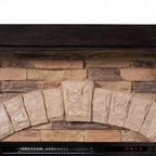 ScandiFlames Eira freestanding electric fireplace with stone mantel, brown finish