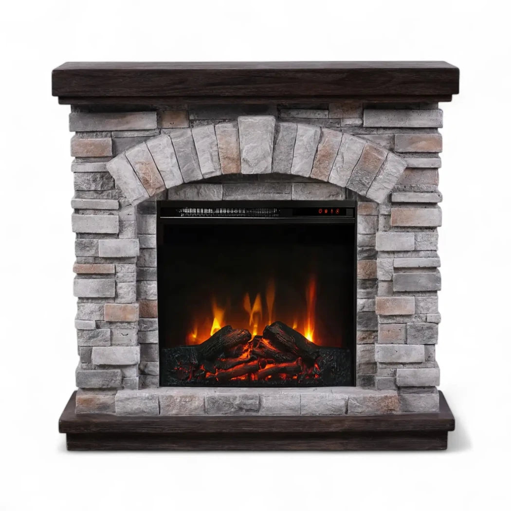 Ask electric fireplace with Eldur 18" insert – freestanding, realistic LED flames