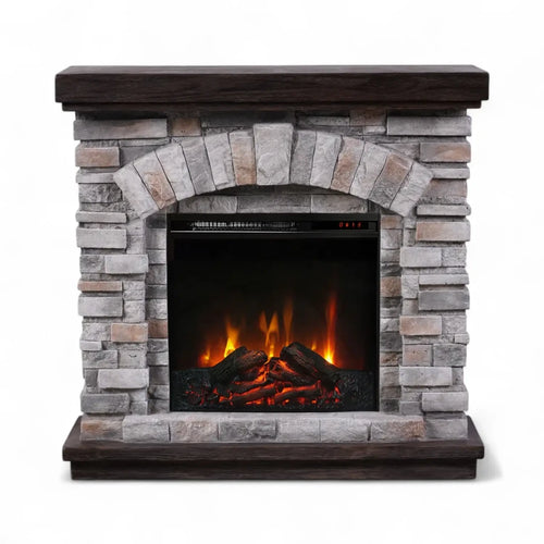 Ask electric fireplace with Eldur 18" insert – freestanding, realistic LED flames