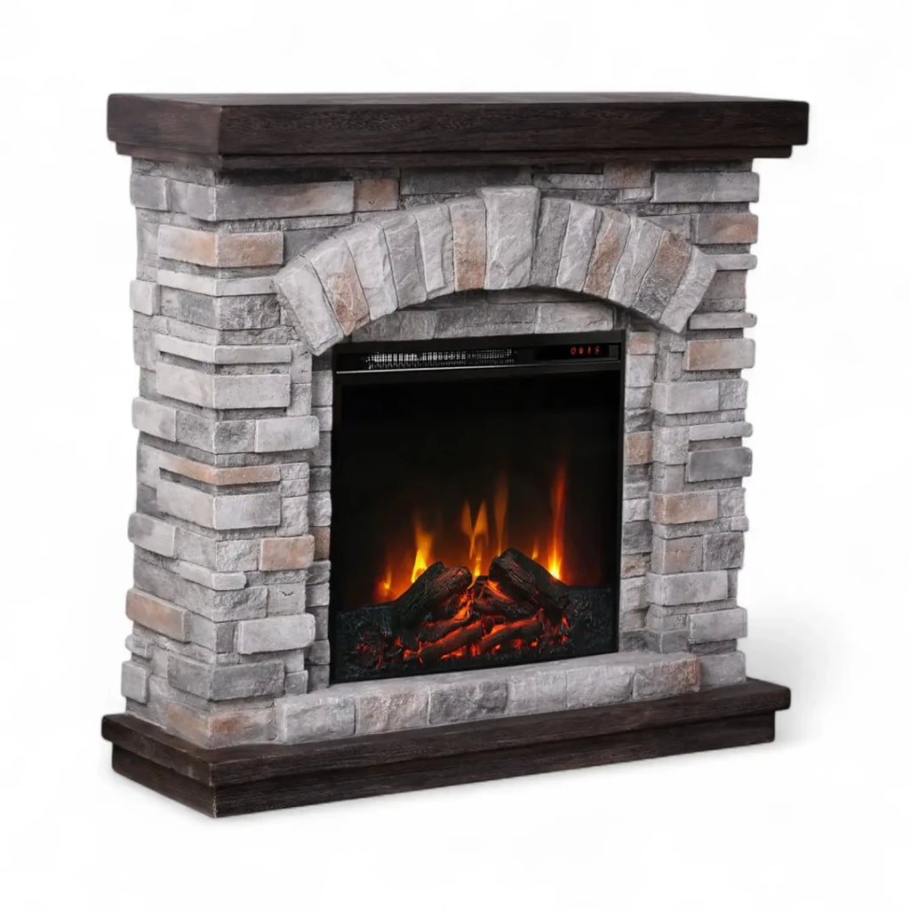 Ask electric fireplace with Eldur 18" insert – freestanding, realistic LED flames