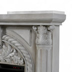 ScandiFlames Embla freestanding electric fireplace with ornate polystone frame and Eldur 23" insert