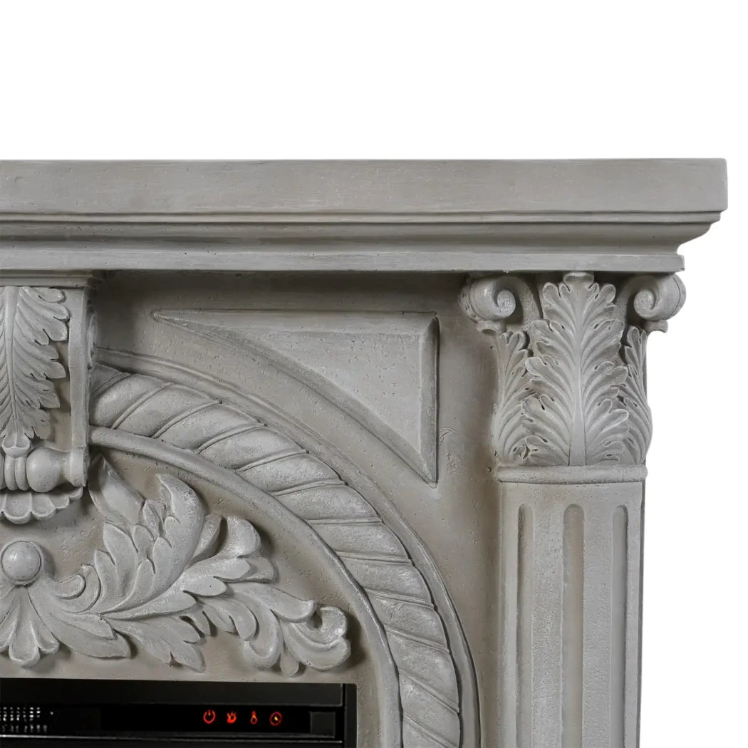 ScandiFlames Embla freestanding electric fireplace with ornate polystone frame and Eldur 23" insert