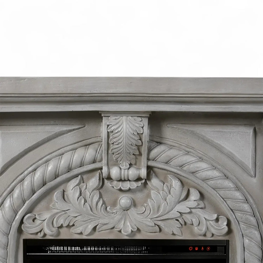 ScandiFlames Embla freestanding electric fireplace with ornate polystone frame and Eldur 23" insert