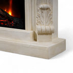 Ymir Electric Fireplace in grey polystone