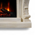 Ymir Electric Fireplace in grey polystone