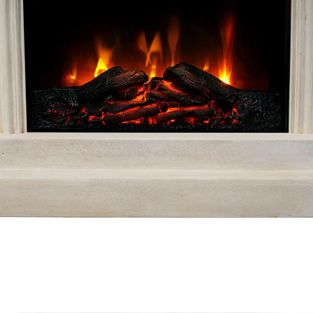 Ymir Electric Fireplace in grey polystone