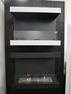 Dakota - Black three sided bioethanol fireplace 90 cm wide