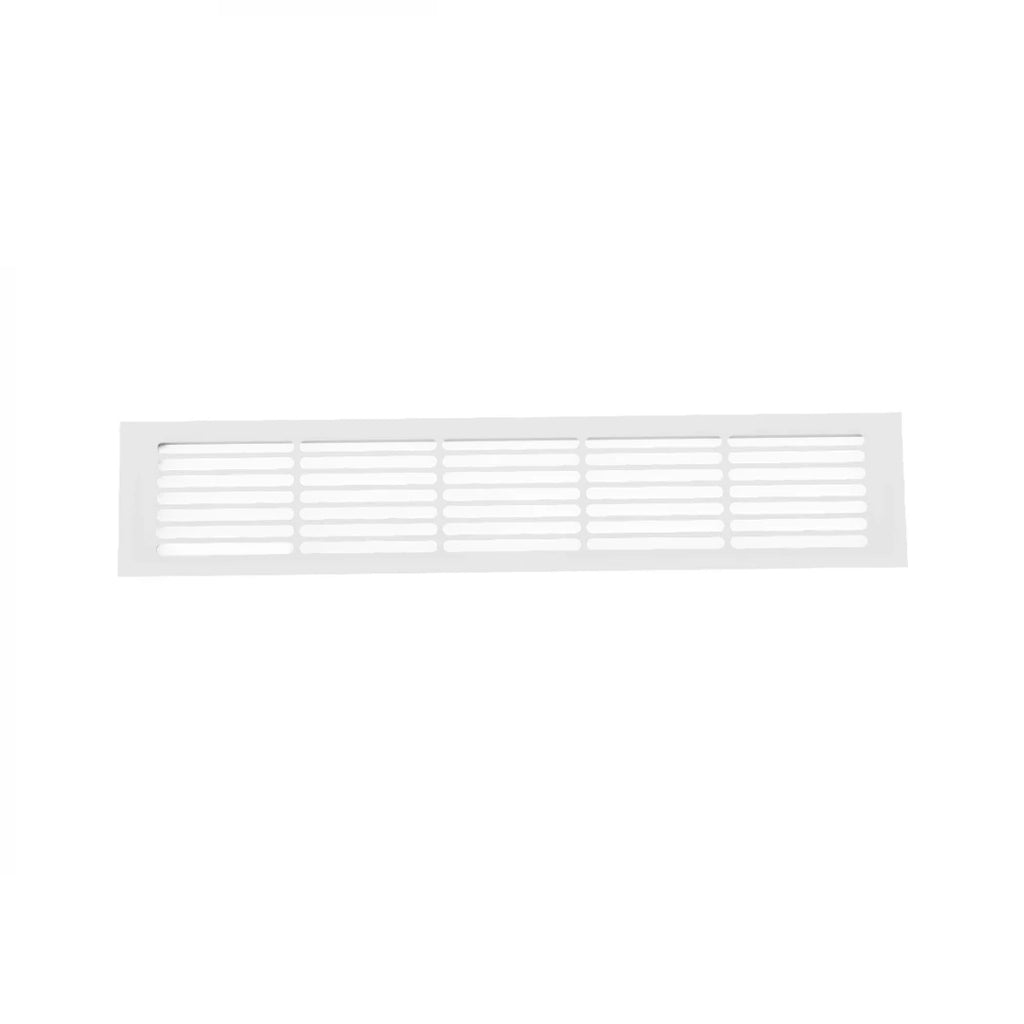 White ventilation grille - 50x10 cm with a ventilation area of 214 cm²