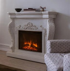 Ymir Electric Fireplace in grey polystone