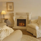 Ymir Electric Fireplace in grey polystone